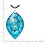 SUVANI Hand Blown Glass Jewelry Sea Turtle Ocean Blue Marquise Shape Pendant Necklace 18''-20''