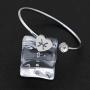 Zodiac Sign Cuff Bracelet with Birthstone Heart Charm Zodiac Sign Jewelry for Women Girls