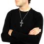 West Coast Jewelry Crucible Stainless Steel Bold Large Layered Statement Cross Pendant Necklace - 24''