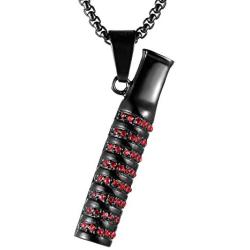 HZMAN Mens 18k Gold Plated Iced Out Cigarette Holder Stainless Steel CZ Pendant Hip Hop Necklace