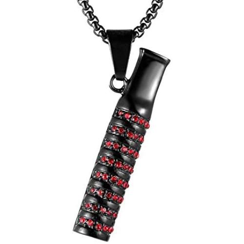 HZMAN Mens 18k Gold Plated Iced Out Cigarette Holder Stainless Steel CZ Pendant Hip Hop Necklace
