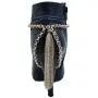 TFJ Women Jewelry Boot Bracelet Gold Metal Chain Shoe Bling Long Back Tassel Fringe Charm Wrap Around Strap