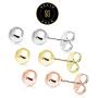 SOLIDGOLD - 14K Gold Filled 5mm Ball Stud Earrings 2-3 pair set | Yellow, Rose & White Gold