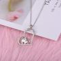 FREECO S925 Sterling Silver Lucky Elephant Love Heart Mother and Daughter Necklace for Women Girls