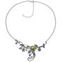 PZ Paz Creations 925 Sterling Silver Floral Swirl Gemstone Statement Necklace