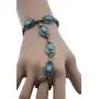 TFJ Women Fashion Jewelry Hand Chain Metal Bracelet Slave Ring Turquoise Blue Ethnic Antique Silver TFJ Women Fashion Jewelry Hand Chain Metal Bracelet Slave Ring Turquoise Blue Ethnic Antique Silver