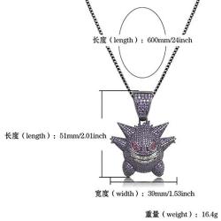 KMASAL Jewelry Unisex Exquisite Bubble Pendant Hip Hop Iced Out Rhinestone Crystal Necklace 18K Gold Plated with 24” Stainless Rope Chain for Men Women