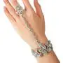 EVER FAITH Womens Austrian Crystal 1920s Style Inspired Banquet Prom Bracelet Adjustable Ring Set Silver-Tone