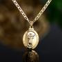 Barzel Baby Jesus Necklace for Women, Men, Boys, and Girls 18K Gold Plated Flat Mariner/Marina 060 3MM Chain Necklace with Baby Jesus/Divinio Nino Pendant