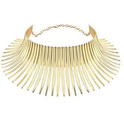 Mrotrida Womens Big African Necklace Indian Style Bending Alloy Big Thorn Statement Collar Choker