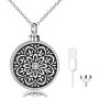 POPLYKE Cremation Necklace Jewelry for Ashes for Women Sterling Silver Flower of Life Urn Ashes Necklace