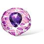 Santuzza Enamel Rings 925 Sterling Silver Purple Crystal Ring Shiny White Cubic Zirconia Fine Jewelry for Women
