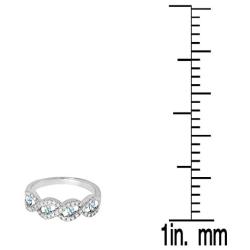 Dazzlingrock Collection 10K Gold Round Aquamarine & White Diamond Bridal Stackable Anniversary Wedding Band Swirl Ring