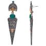 Aheli Vintage Inspire Indian Oxidized Intricate Crafted Faux Stone Dangle Earrings Ethnic Fashion Jewelry for Women Girls