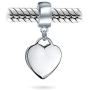 Personalized Initial Monogram Alphabet Heart Shape Tag Dangle Charm Bead For Women Girlfriend .925 Sterling Silver Fits European Bracelet