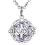 Harmony Ball Pregnancy Bola Necklace, AEONSLOVE Flower Harmony Ball Locket Music Angel Chime Caller Bell 20mm Mexican Bola Wishing Balls Pendant Necklaces Best Jewellery Gift for Pregnancy Mom Baby