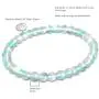 LIFE TOKEN Shimmer Beads 8mm Glowing Glass Mermaid Moonstone Stretch Bracelet for Women Light Mystic Aqua Blue Rainbow