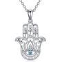 Hamsa Hand Pendant Necklace Sterling Silver Hamsa Hand Fatima Evil Eye Necklace Yoga Buddha Menhdi Ganesh Hand Good Luck Jewelry