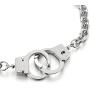 COOLSTEELANDBEYOND Mens Womens Link Chain Handcuff Necklace Silver Color, 26.8 inches Rope Chain, Punk Rock