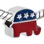 QueenCharms Animal Charm USA Party Strong and Dignified Republican Elephant Bead for Bracelet