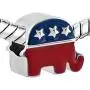 QueenCharms Animal Charm USA Party Strong and Dignified Republican Elephant Bead for Bracelet