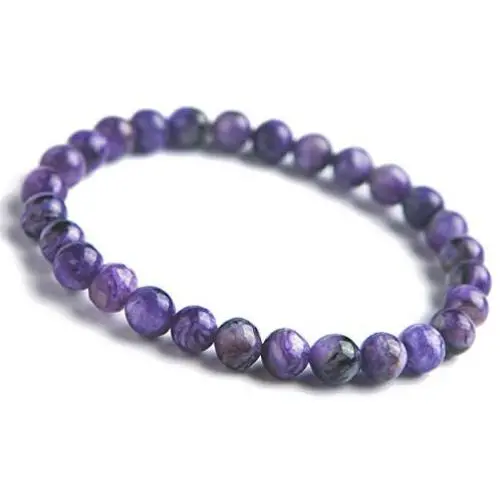 7mm Genuine Purple Natural Charoite Bracelet Crystal Round Bead Stretch Bracelet Woman Lady 7mm Genuine Purple Natural Charoite Bracelet Crystal Round Bead Stretch Bracelet Woman Lady