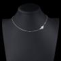 S925 Sterling Silver Jewelry Sideways Camellia Flower Choker Necklace 14+4''