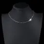 S925 Sterling Silver Jewelry Sideways Camellia Flower Choker Necklace 14+4'' S925 Sterling Silver Jewelry Sideways Camellia Flower Choker Necklace 14+4''