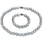 8.5-9.5mm Gray Baroque Freshwater Cultured Pearl Necklace and Bracelet Set AA+ Quality with Sterling Silver Clasp - PremiumPearl