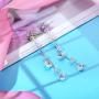 Sllaiss Crystal Long Dangle Stud Earrings for Women Fashion Drop Earrings Gifts for Girls, Made with Austria Crystal