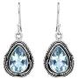 YoTreasure 1.35'' Blue Topaz Solid Sterling Silver Dangle Earrings
