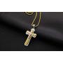 yiyifu Cross Necklace for Men Titanium Steel Pendant Necklace Domineering Mens and Womens Jewelry Christian Accessories Three Layer Chains