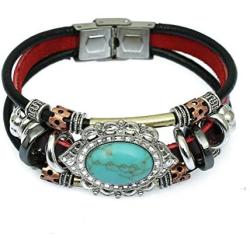 Leather Bracelets for Women Multilayer Bracelets for Women with Genuine Leather Layered Bracelets Boho/Bohemia Style Jewelry for Men and Woman