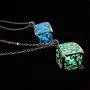 JANEZ Jewelry Necklace Tree of Life Dark Luminous Silver Color Glowing in Dark Pendant Necklace Collar Best Friend Jewelry for Women