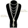 Zivyes Vintage Pearl Necklace Faux Pearl Necklace Flapper Beads Cluster Long Necklace for Gatsby 1920s Accessories for Women