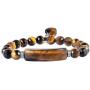 rockcloud Healing Love Heart Stone Bracelet Dangle Energy Crystal Charm Stretch Beaded Bracelet Handmade Jewelry for Men and Women