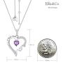 Birthday Gifts for Mom Sterling Silver I Love You Mom Necklace March April Birthstone Aquamarine Simulated Diamond Garnet Amethyst Necklace