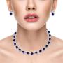 Lavencious Tennis Oval Necklace & Earrings Jewelry Set AAA Cubic Zirconia Rhodium Plated
