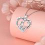 ATTRACTTO Horse Pendant Necklace for Women Girls 925 Sterling Silver Girl with Horse Dog Cat Bunny Giraffe Gifts for Birthday Mothers Day Christmas