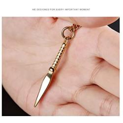 PAMTIER Men Stainless Steel Spear Point Arrowhead Spearhead Pendant Necklace Polished Silver/Gold/Black
