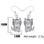 DOWAY Antique Rose Gold/Silver Plated Elegant Birman Bumlese Cat Earrings Dangle Drop Novelty Cartoon Kitten Pet Jewelry for Women Girls Charm Gift