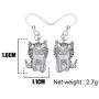 DOWAY Antique Rose Gold/Silver Plated Elegant Birman Bumlese Cat Earrings Dangle Drop Novelty Cartoon Kitten Pet Jewelry for Women Girls Charm Gift