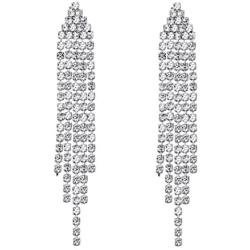 SELOVO Long Chandelier Tassel Dangle Earrings Party Jewelry Clear Austrian Crystal