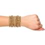 Efulgenz Boho Vintage Antique Gypsy Tribal Indian Oxidized Gold Plated Pearl Crystal Bracelets Bangle Set (6 Pc)