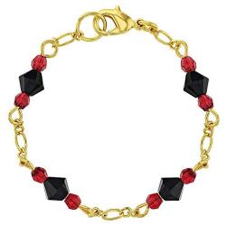 In Season Jewelry 18k Gold Plated Simulated Azabache Evil Eye Protection Baby Children Bracelet