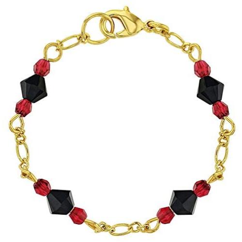 In Season Jewelry 18k Gold Plated Simulated Azabache Evil Eye Protection Baby Children Bracelet