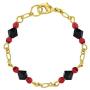In Season Jewelry 18k Gold Plated Simulated Azabache Evil Eye Protection Baby Children Bracelet