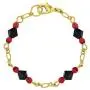 In Season Jewelry 18k Gold Plated Simulated Azabache Evil Eye Protection Baby Children Bracelet