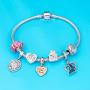 Sterling Silver Family Charm House Charm Heart Shape Love Charm Family Hand Charm for Bracelets