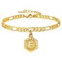U7 Monogram A-Z Ankle Bracelets for Women Men 18K Gold Plated 4.5mm Figaro Chain Initial Anklet Name Bracelet with Letter Alphabet Foot Jewelry with 2 Inch Extender,with Custom Engrave,Gift Packed